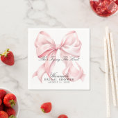 She's Tying The Knot Pink Bow Napkins スタンダードカクテルナプキン (インサイチュ)