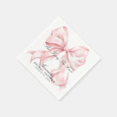 She's Tying The Knot Pink Bow Napkins スタンダードカクテルナプキン (角)