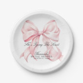 She's Tying The Knot Pink Bow Paper Plates ペーパープレート (正面)