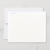 She's Tying the Knot Purple Bow Bridal Recipe Card (裏面)