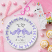 She's Tying the Knot Purple Bow Bridal Shower ペーパープレート (パーティー)