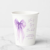 She's Tying The Knot Purple Bow Bridal Shower 紙コップ (裏面)