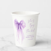 She's Tying The Knot Purple Bow Bridal Shower 紙コップ (正面)