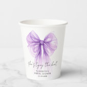 She's Tying The Knot Purple Bow Bridal Shower 紙コップ (正面)