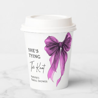 She's Tying The Knot Purple Bow Bridal Shower 紙コップ
