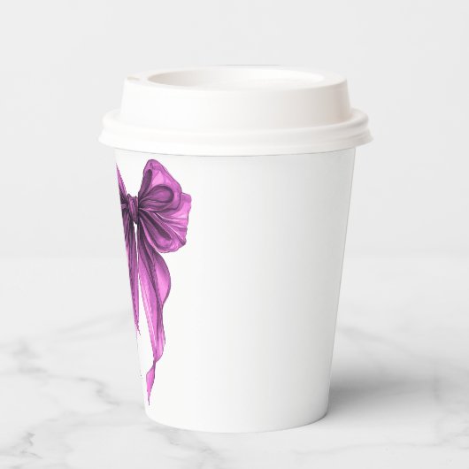 She's Tying The Knot Purple Bow Bridal Shower 紙コップ (裏面)