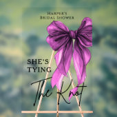 She's Tying The Knot Purple Bow Welcome Sign アクリルサイン (ニュートラル)