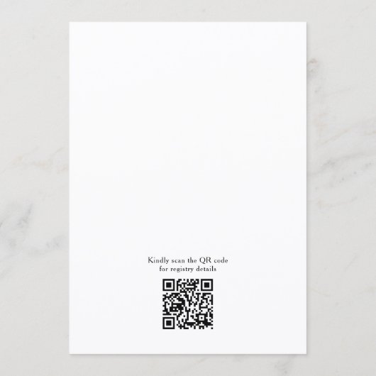 She's Tying The Knot QR Code Bridal Shower 招待状 (裏面)