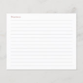 She's Tying the Knot Red Bow Bridal Recipe Card (裏面)