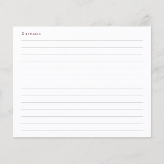 She's Tying the Knot Red Bow Bridal Recipe Card (裏面)