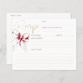 She's Tying the Knot Red Bow Bridal Recipe Card (正面/裏面)