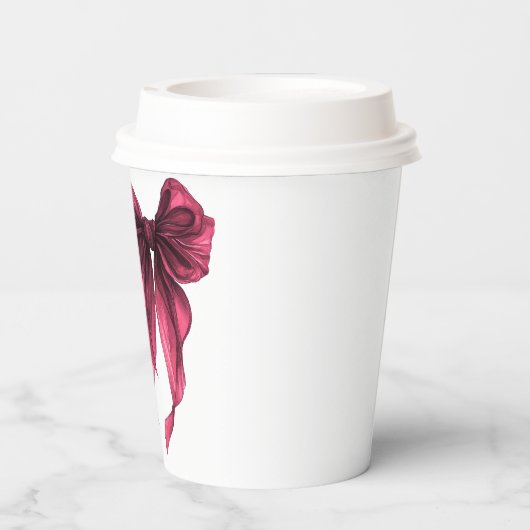 She's Tying The Knot Red Bow Bridal Shower 紙コップ (裏面)