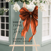 She's Tying The Knot Rust Orange Bow Welcome Sign アクリルサイン