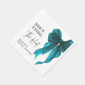 She's Tying The Knot Turquoise Bow Bridal Shower スタンダードランチョンナプキン (角)