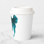 She's Tying The Knot Turquoise Bow Bridal Shower 紙コップ (裏面)