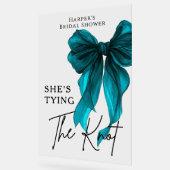 She's Tying The Knot Turquoise Bow Welcome Sign アクリルサイン (傾斜)