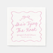 She's Tying The Knot Whimsical Bow Bridal Shower スタンダードカクテルナプキン (正面)