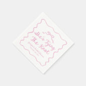 She's Tying The Knot Whimsical Bow Bridal Shower スタンダードカクテルナプキン (角)