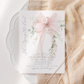 She's tying the know Whimsical Bow bridal shower 招待状