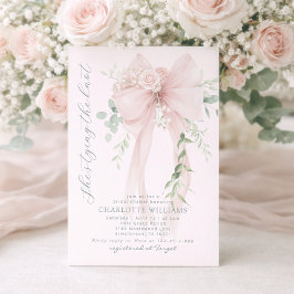 She's tying the know Whimsical Bow bridal shower 招待状