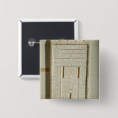 Sheshi、紀元前のc.2300-2200の偽のドア(色彩の鮮やかなライム 缶バッジ (正面&裏面)