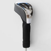 shet shp黒と白の子犬 ゴルフヘッドカバー (アングル)