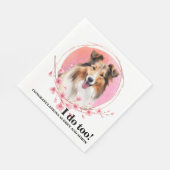 Shetland Sheepdog結婚のナプキンと犬の写真 スタンダードランチョンナプキン (角)