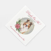 Shetland Sheepdog結婚のナプキンと犬の写真 スタンダードランチョンナプキン (角)