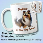 Shetland Sheepdog – 犬の名前を追加、変更文字 コーヒーマグカップ