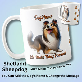 Shetland Sheepdog – 犬の名前を追加、変更文字 コーヒーマグカップ