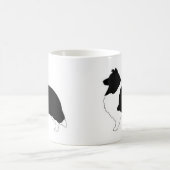 Shetland Sheepdog Black and White SIlhouette コーヒーマグカップ (中央)