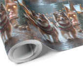 Shetland Sheepdog Christmas Snow Holiday ラッピングペーパー (ロールコーナー)