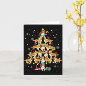 Shetland Sheepdog Christmas Tree Funny Sheltie Chr カード (黄色い花)