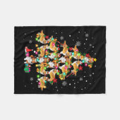 Shetland Sheepdog Christmas Tree Funny Sheltie Chr フリースブランケット (正面(横))