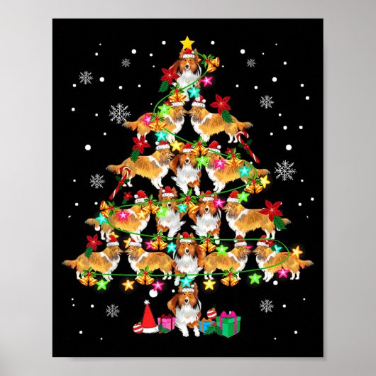 Shetland Sheepdog Christmas Tree Funny Sheltie Chr ポスター (正面)