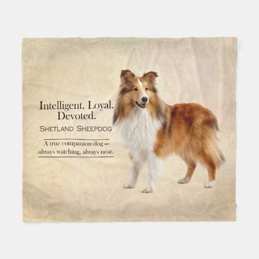 Shetland Sheepdog Companion and Devotion フリースブランケット (正面(横))