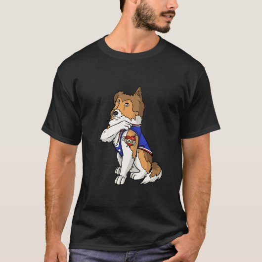 Shetland Sheepdog Dog Love Dad Puppy Owner Tシャツ (正面)