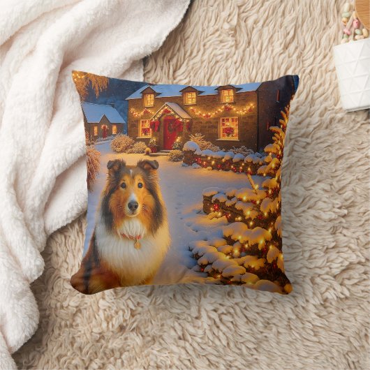 Shetland Sheepdog Holiday  クッション (ブランケット)