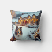 Shetland Sheepdog Holiday  クッション (正面)