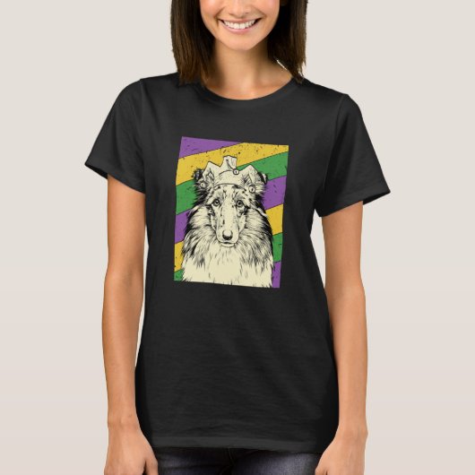 Shetland Sheepdog Jester Mardi Gras Dog Mom or Dad Tシャツ (正面)