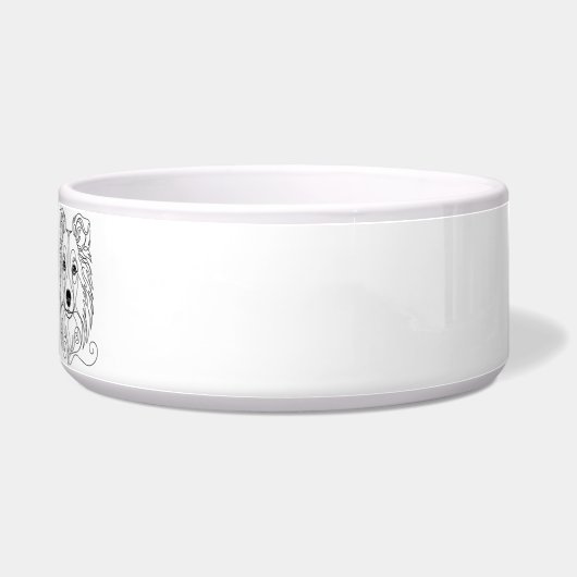 Shetland Sheepdog Line Art personalized bowl ボウル (右)