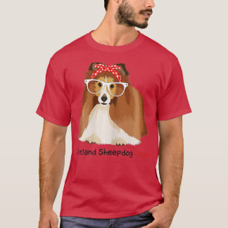 Shetland Sheepdog Mom Bandana Womens Sheltie Dog Tシャツ