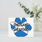 shetland sheepdog nameスコットランド国旗paw.png ポストカード (スタンド正面)