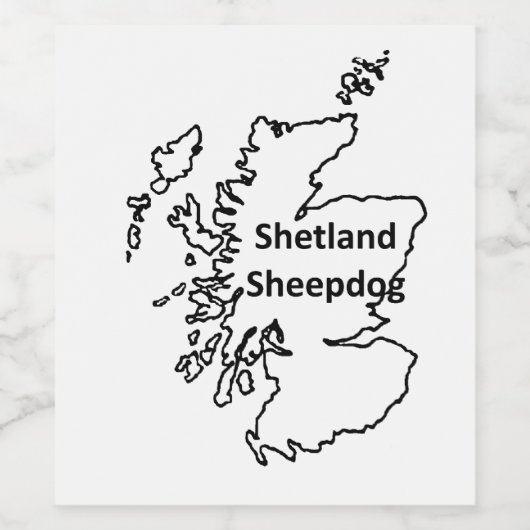 Shetland Sheepdog Name In Origin ワインラベル (シングルラベル)