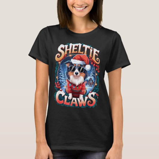 Shetland Sheepdog Owner Costume Sheltie Claws Chri Tシャツ (正面)