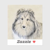 Shetland Sheepdog Painting - Cute Original Dog Art シール (シート)