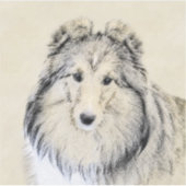 Shetland Sheepdog Painting - Cute Original Dog Art シール (正面)