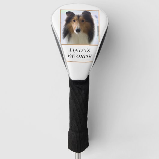 Shetland Sheepdog Personalized  ゴルフヘッドカバー (正面)