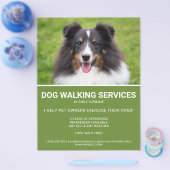 Shetland Sheepdog Photo Green Dog Walker Template チラシ (シングル)