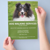Shetland Sheepdog Photo Green Dog Walker Template チラシ (手)